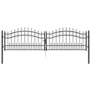 Cancello con Punta a Lancia KAMPEN 305 x 75 cm Acciaio Grigio CFW4053722