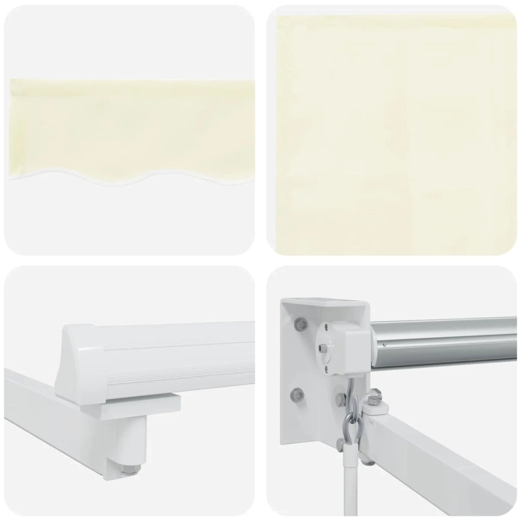 Tenda retrattile manuale con LED Crema e Bianco 4 × 3 m 3419285