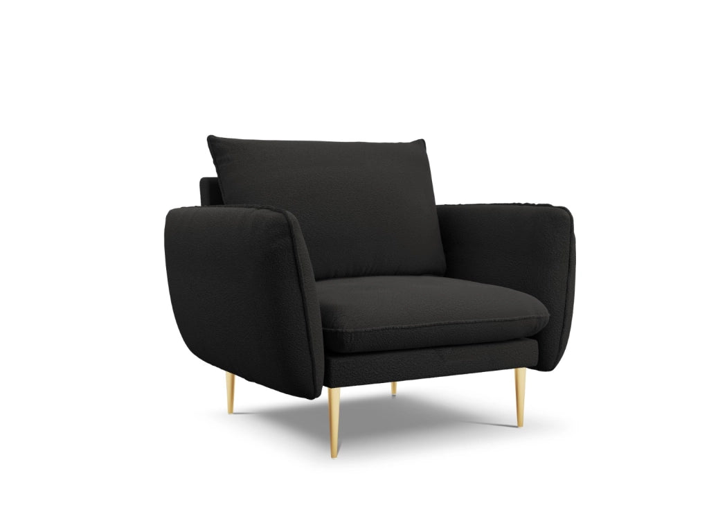 Cosmopolitan Design - Poltrona "Vienna" in bouclé nero 