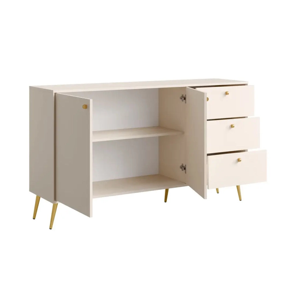 Buffet design AZURÉA – 2 porte + 3 cassetti – Colore sabbia chic
