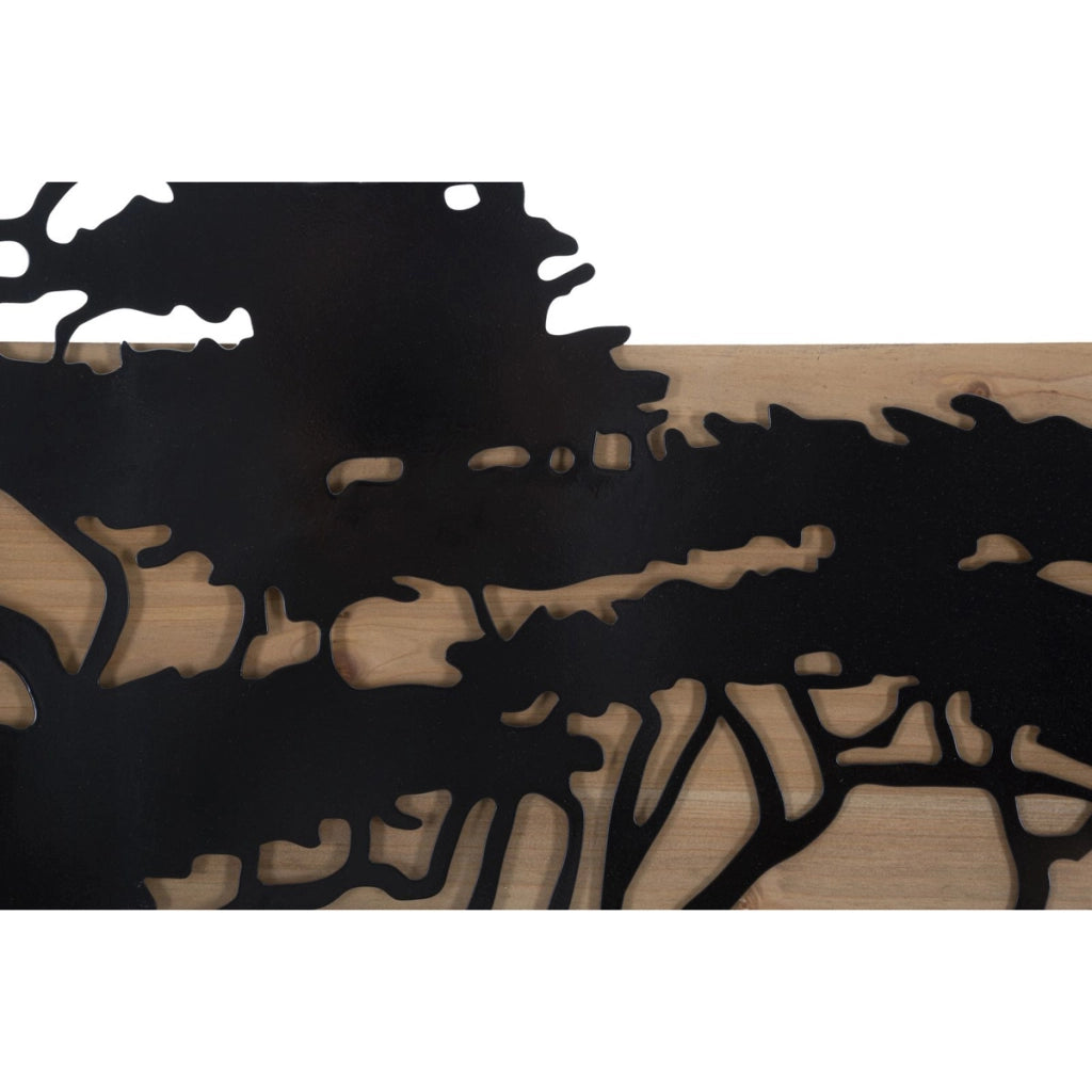 Pannello da muro Lagos in ferro e legno, set 3 pezzi 204x80 cm