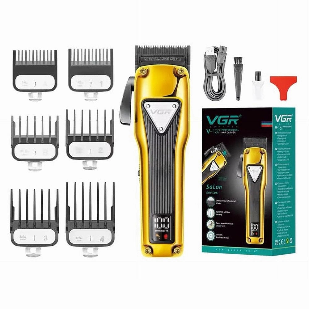 Tagliacapelli Professionale In Metallo A Batteria Display Digitale Usb Vgr V137