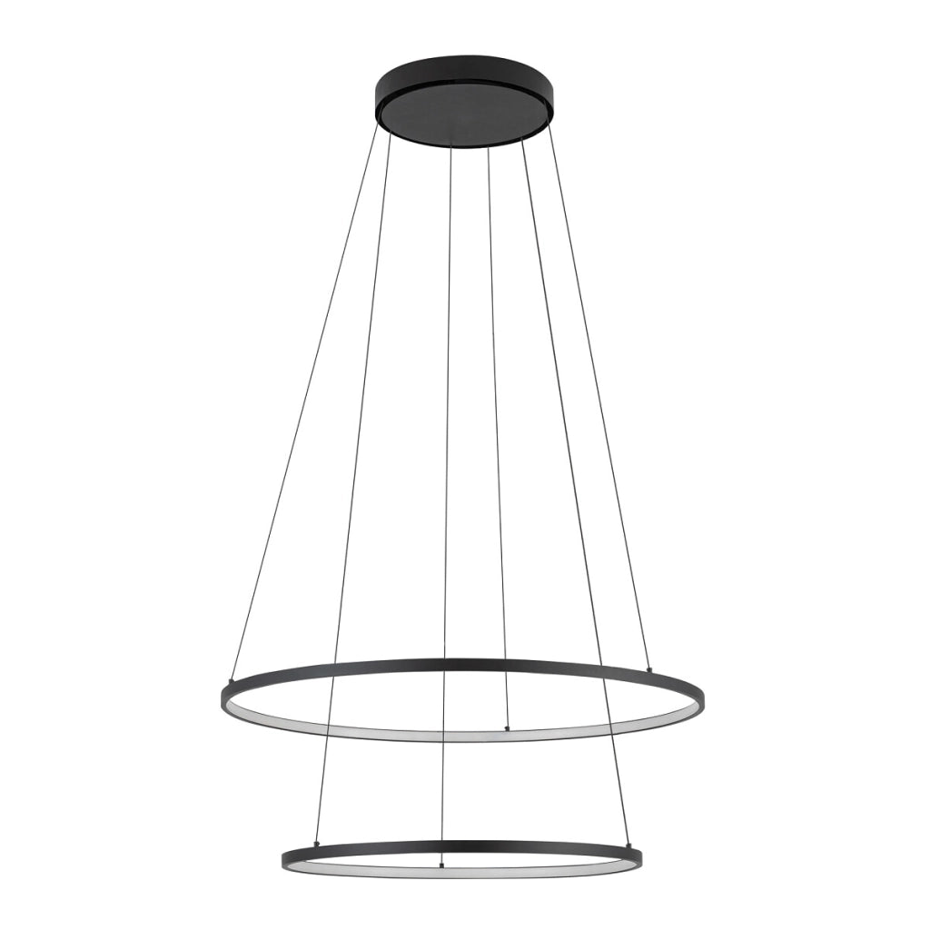 Lampada sospensione nera LED doppio anello Circolo Nowodvorski