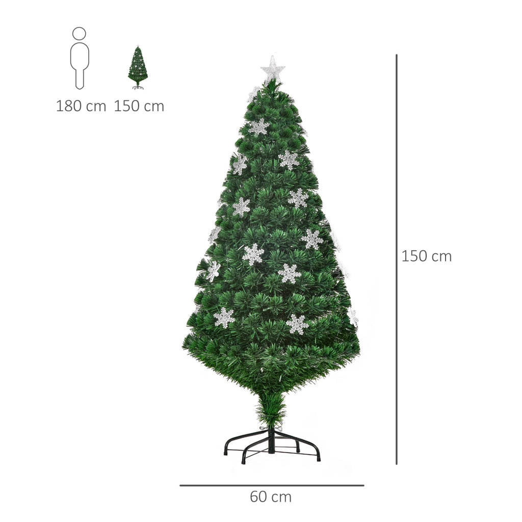 Albero di Natale Artificiale 150cm con Luci LED ¨C Minimal ¨C Bianco