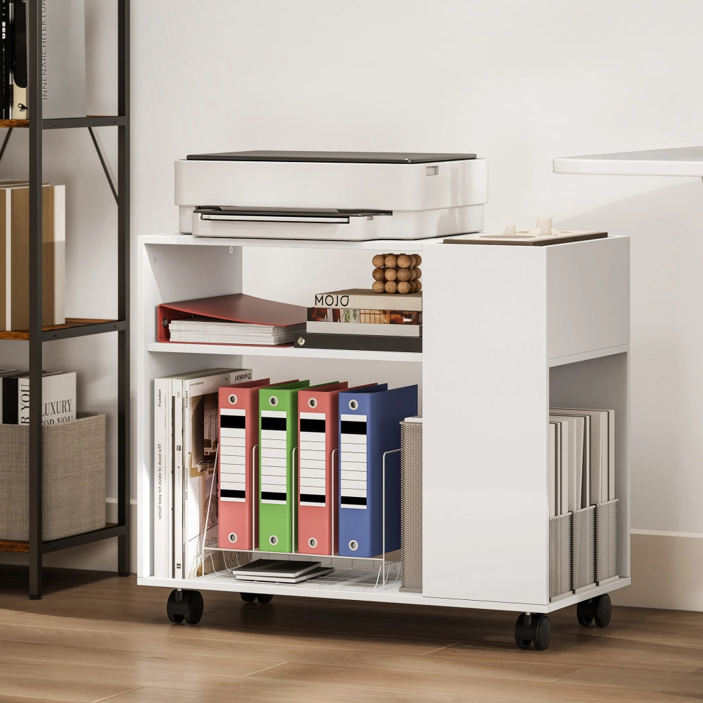 Scrivania per computer con cassetti ¨C zephmum ¨C 70x34x60 cm bianco