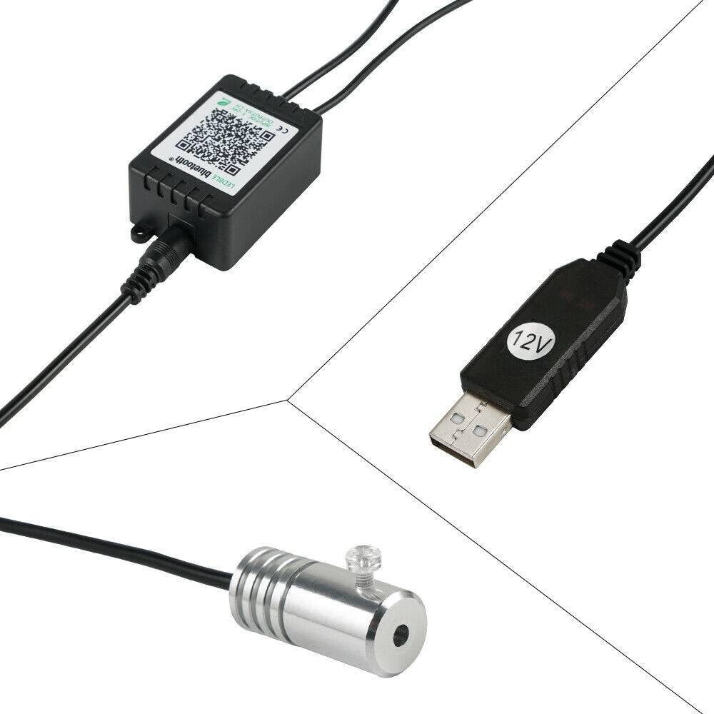 Trade Shop - Striscia Led Fluorescente Luci Ambiente Illuminazione Auto Con App Smartphone -