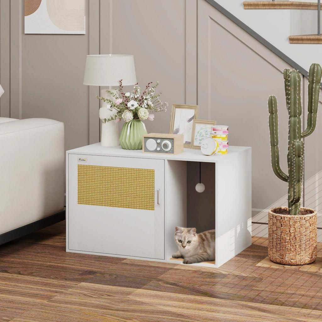 Mobile per gatti con porta ¨C Minimal ¨C 80x50x50 cm bianco
