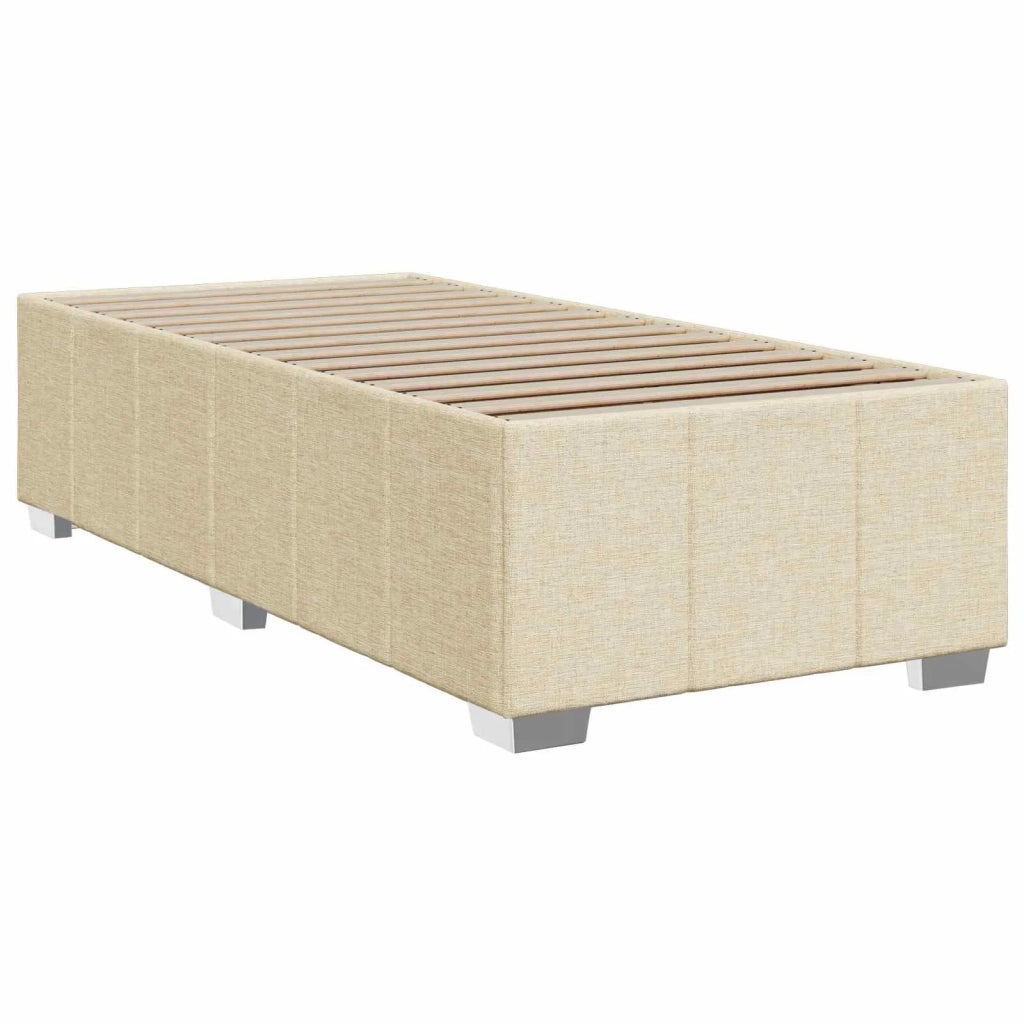 Letto box spring con materasso Crema 80 x 200 cm Tessuto 3454013