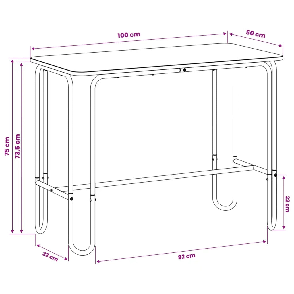 Tavolo da pranzo 100 x 50 x 75 cm Legno ingegnerizzato 8007698