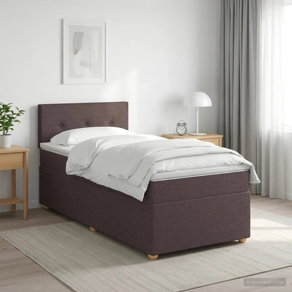 Letto box spring con materasso Marrone Scuro 80 x 200 cm 3450828