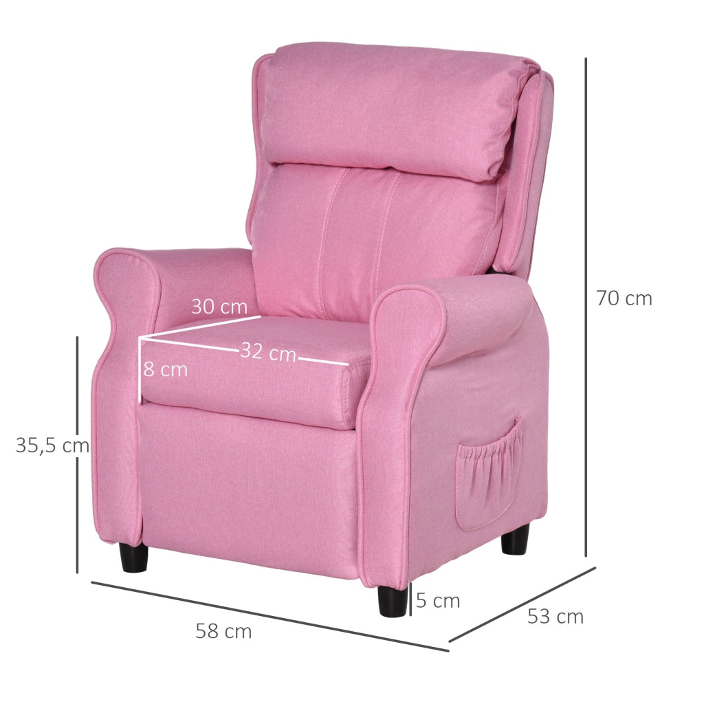 Divano bambini con poggiapiedi e braccioli regolabili ¨C zephmum ¨C rosa