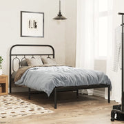 Giroletto con Testiera-Struttura Letto con testiera in Metallo Nero 100x190 cm 285651