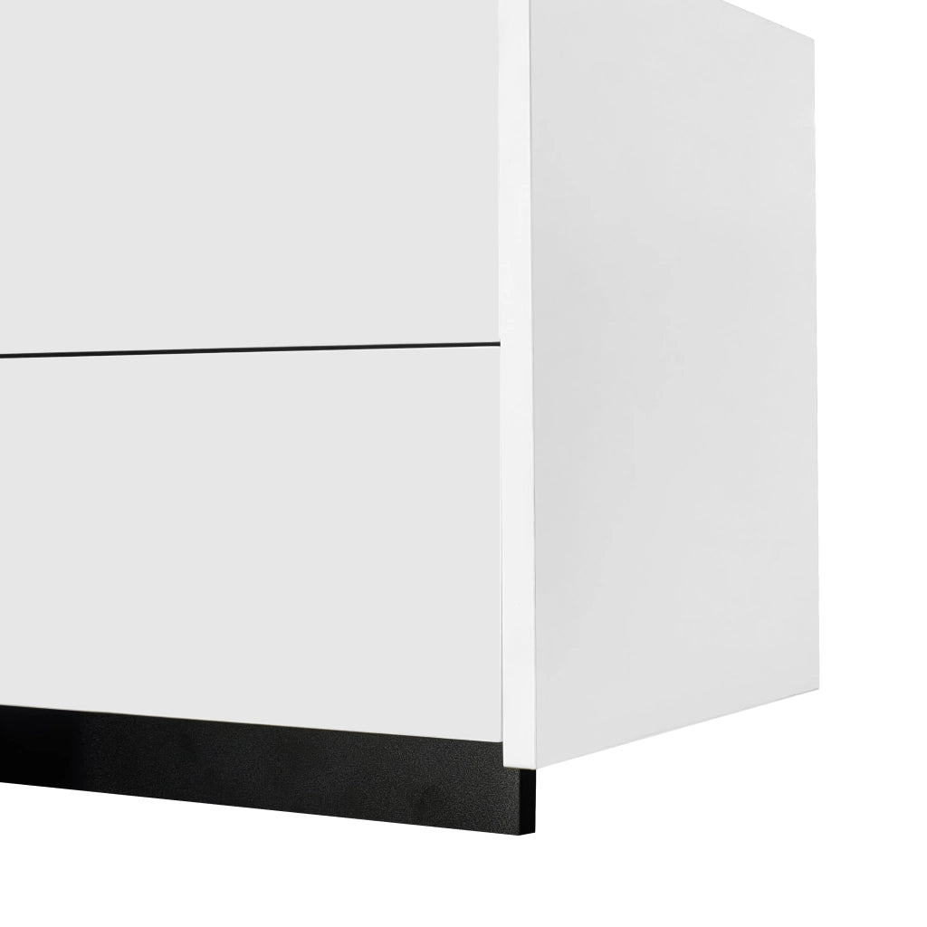 Mobile TV Lowboard ¨C MINIMAL ¨C Bianco Lucido, Nero, con Ante e Cassetti