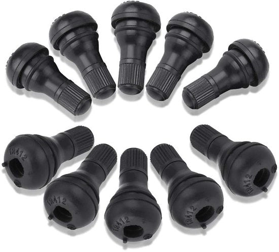 Kit di ventilatore per auto 10 pezzi - TR412 Ventiatori a snap - Coperture in gomma per ventilatore - Ampiamente compatibile - Adatto per auto e biciclette - Alta qualità - Ventiatore per pneumatici