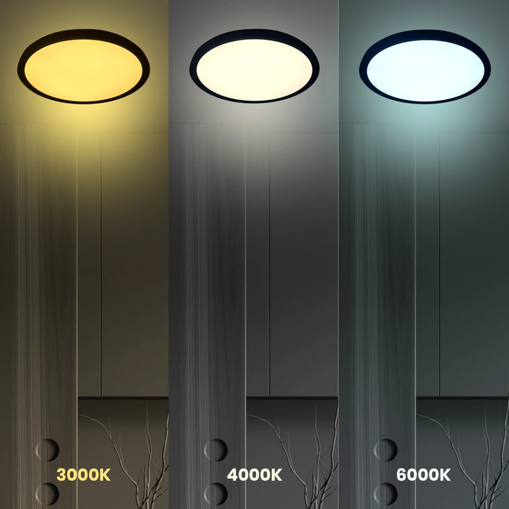 Plafoniera LED 24W 3CCT 2500lm 30x30cm Nera Milagro
