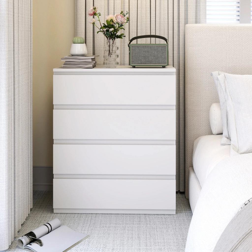 Cassettiera 4 Cassetti ¨C Zephmum ¨C Bianco 80x39x95