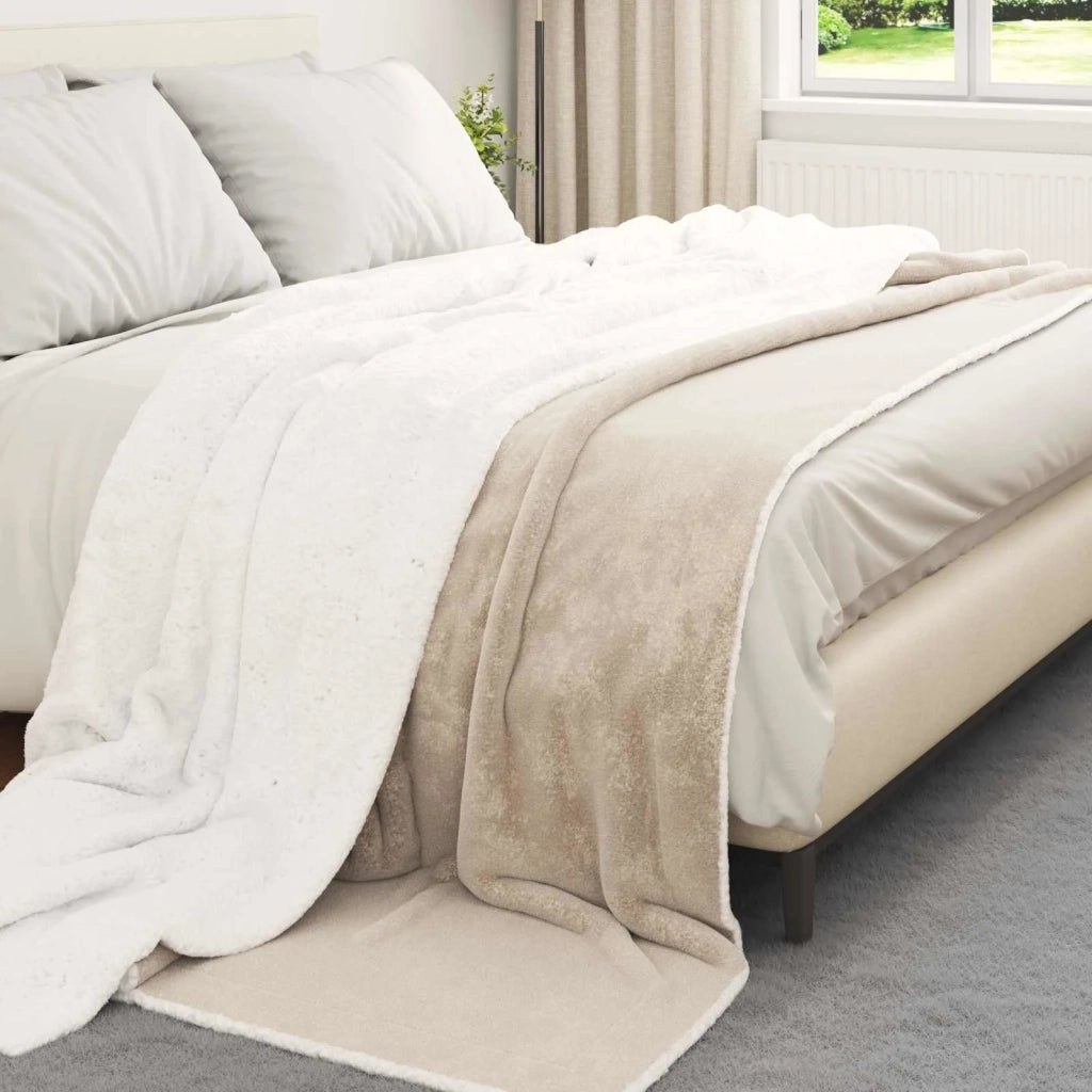 Coperta Beige 240 x 270 cm Panno