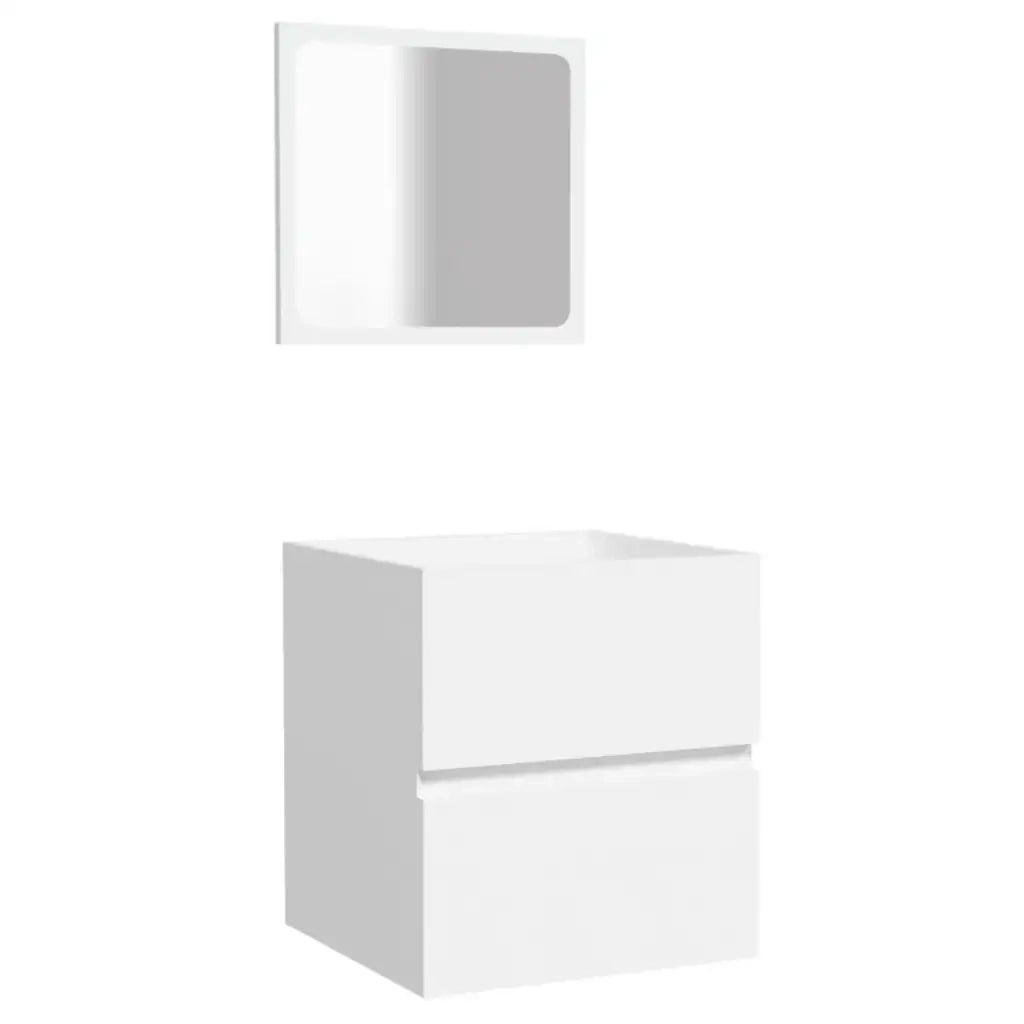 Mobile da Bagno con Specchio Bianco in Legno Multistrato 804863
