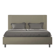 BS COM Letto matrimoniale contenitore imbottito 160x210 similpelle cappuccino