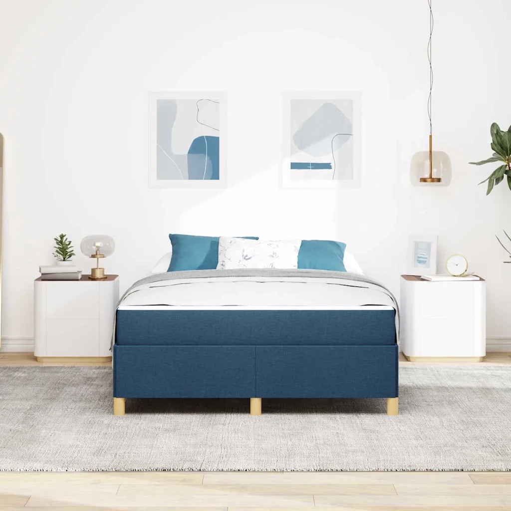 Struttura del letto con materasso Blu 160 x 200 cm Tessuto 3398954