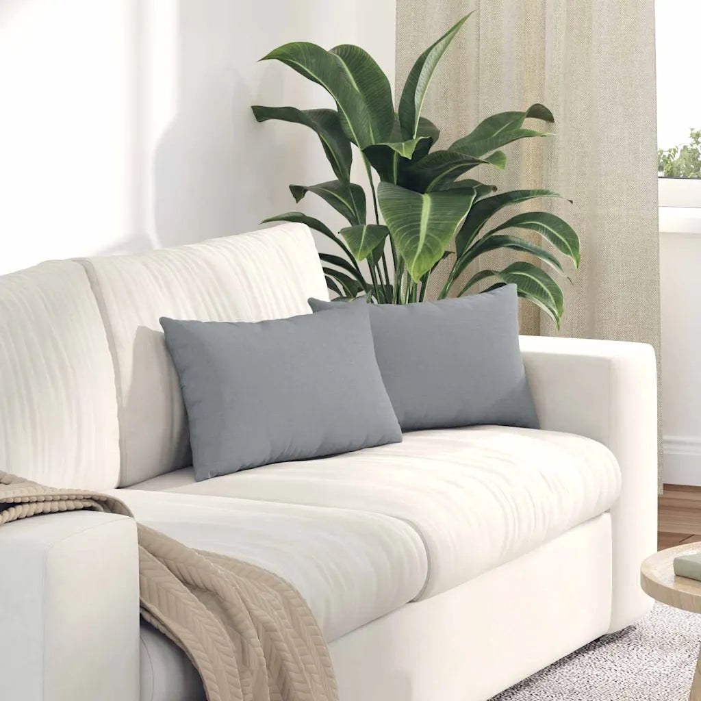 Cuscini da Divano 2 pz-Set di 2 Cuscini per Sofa Grigio chiaro 50 x 30 cm Tessuto 156120