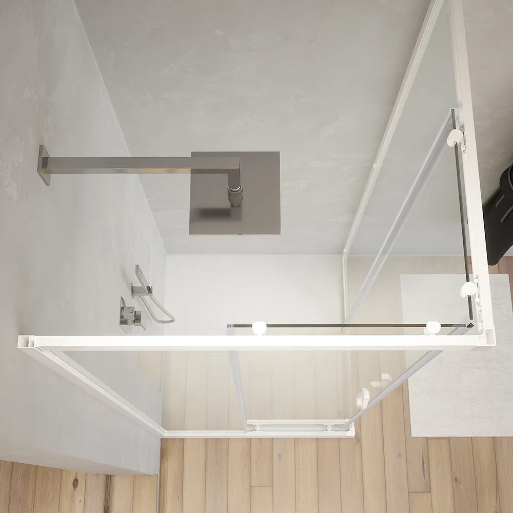 Box doccia angolare 70x70 cm trasparente 4 mm profili bianchi | Grenada