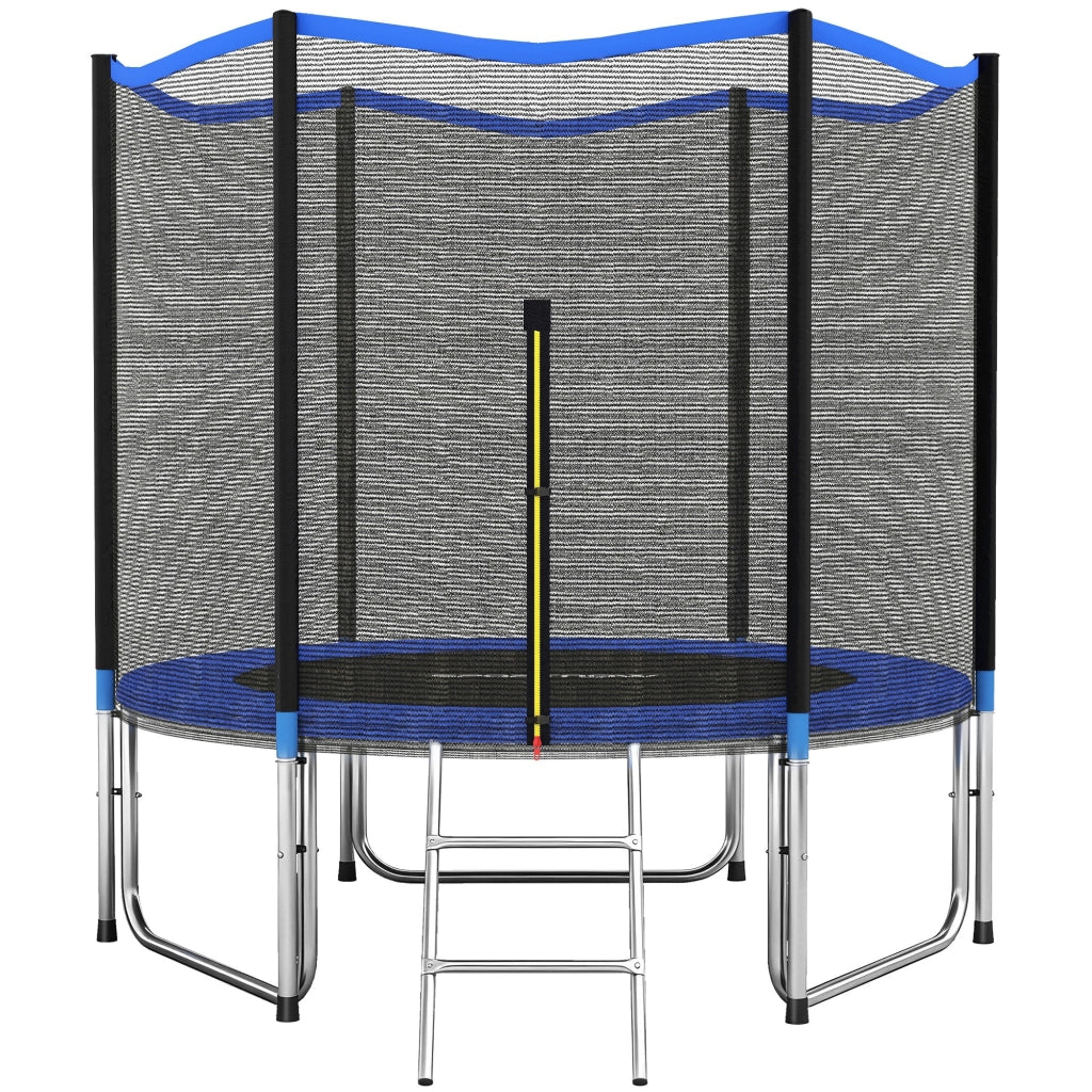 Trampolino Elastico per Esterno con Rete di Sicurezza ¨C Zephmum ¨C Blu ?305 cm
