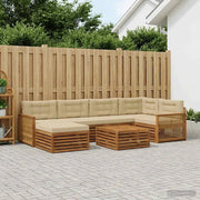 Set di divani da esterno con cuscino 7 pcs Naturale e Beige 3383601