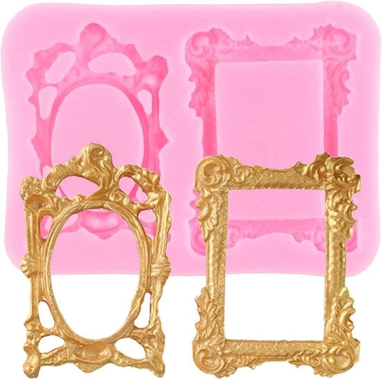 Forme in silicone per decorazione di dolci e caramelle - ideali per cupcake - 4 pezzi - rosa