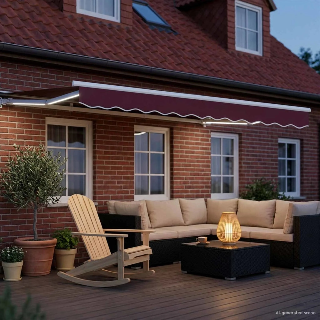 Cornice per Tenda Manuale con LED Borgogna e Bianco 3 x 2 m 3420520