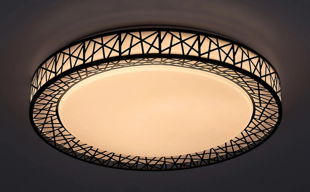 Plafoniera LED dimmerabile con telecomando 49cm 48W nera
