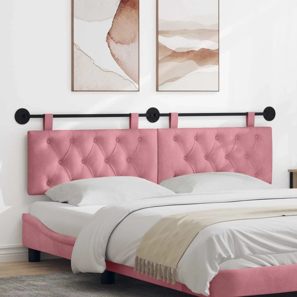 Testiera | Testata sospesa Con luce LED Rosa Velluto