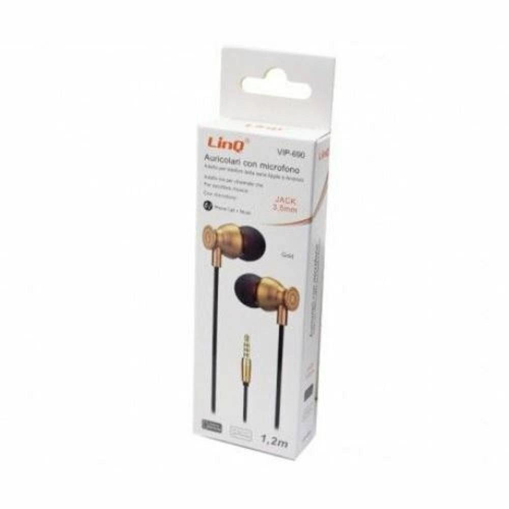 Trade Shop - Cuffie Auricolari Smartphone Controllo Volume Microfono Jack 3,5mm 1.2mt Vip-690 -