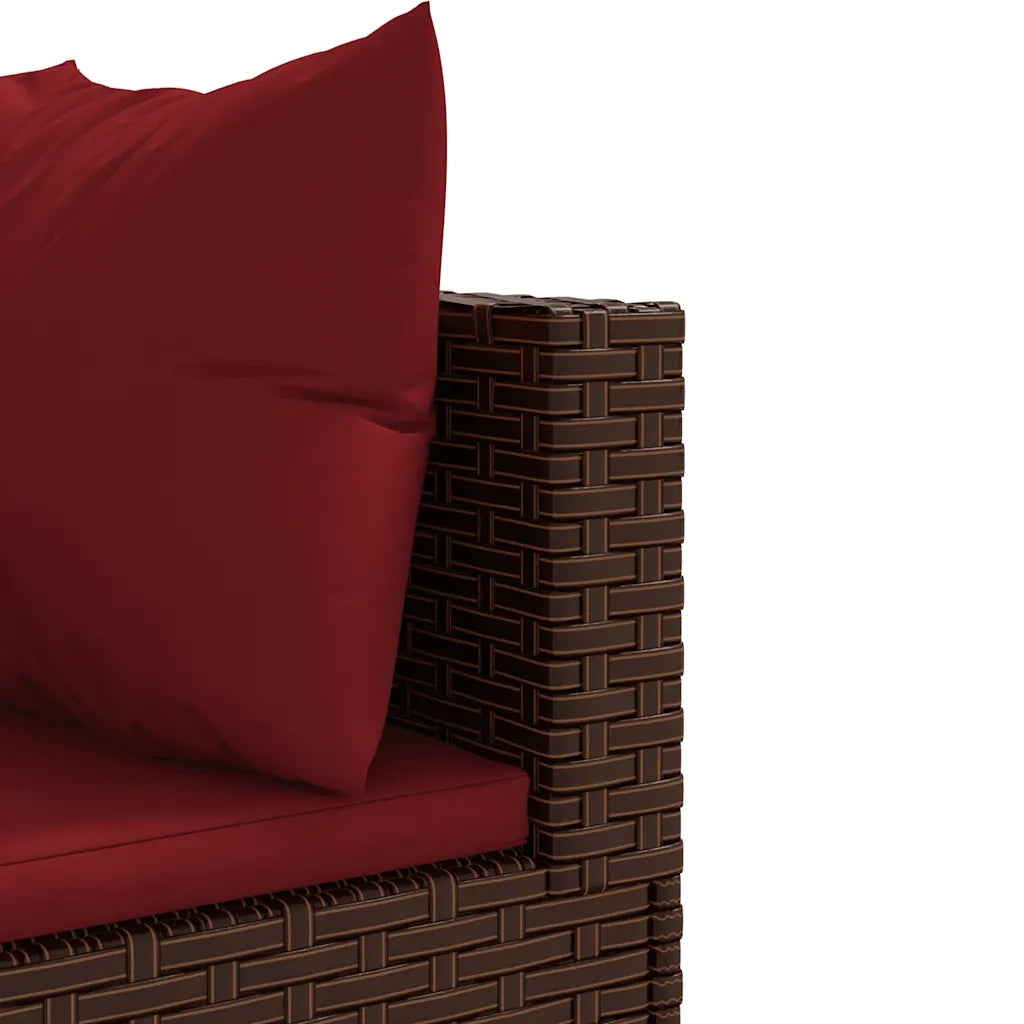 Set Divani da Giardino 8 pz con Cuscini in Polyrattan Marrone 3308037