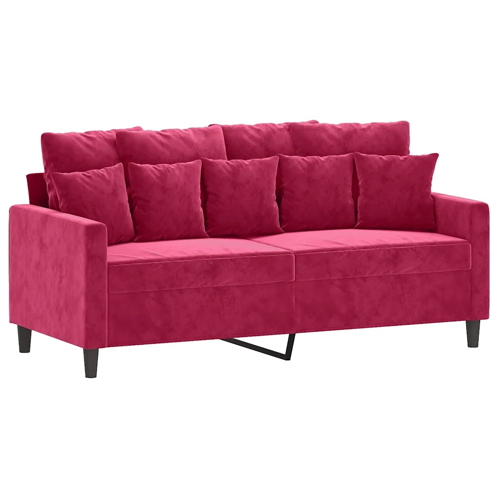 Divano a 2 Posti-Sofa 2 Posti Rosso Vino 140 cm in Velluto 164019