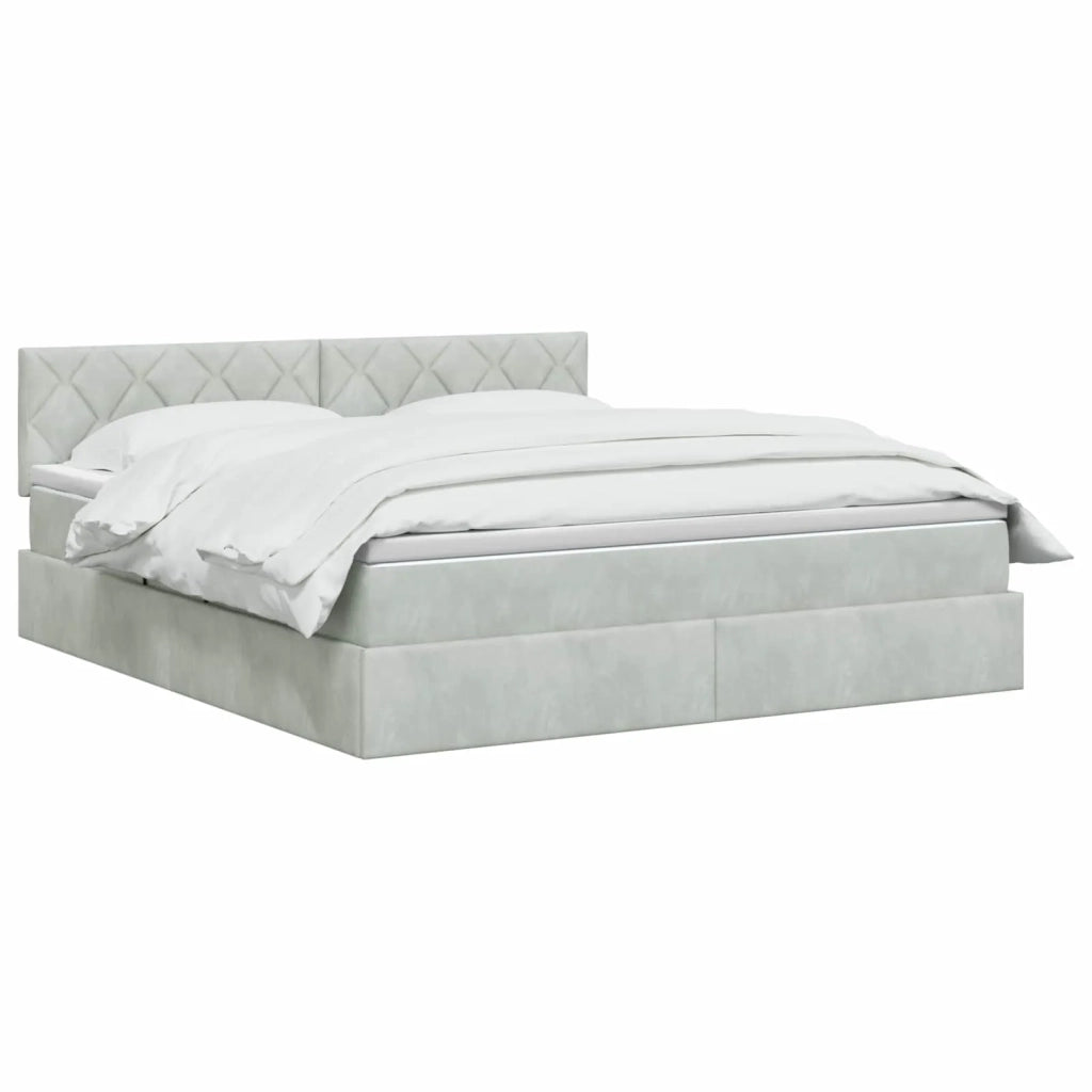 Letto con contenitore LED e materasso Grigio Chiaro 3459324