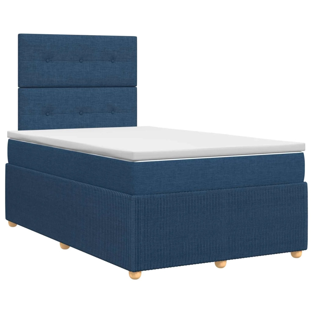 Letto box spring con materasso Blu 120 x 200 cm Tessuto 3454374