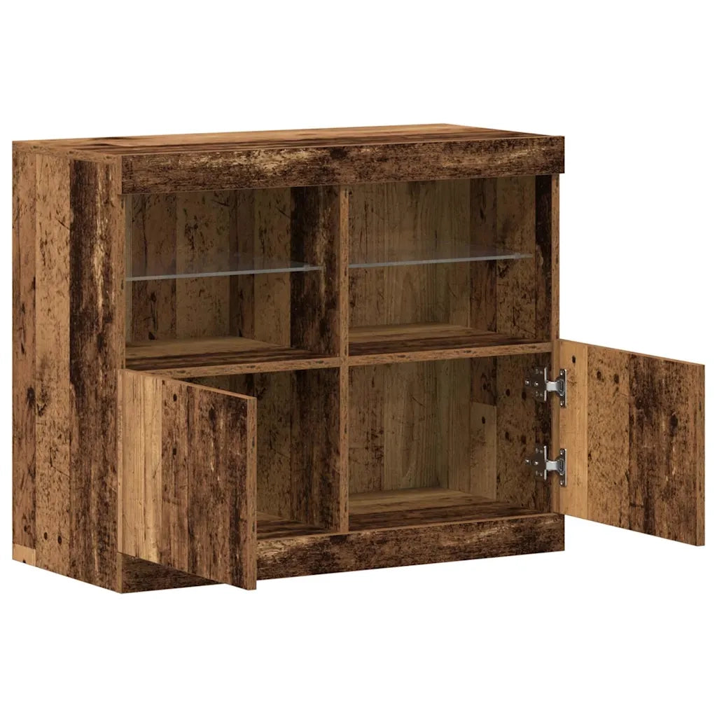 Madia LED Marrone 81 x 37 x 66,5 cm Legno multistrato 863030