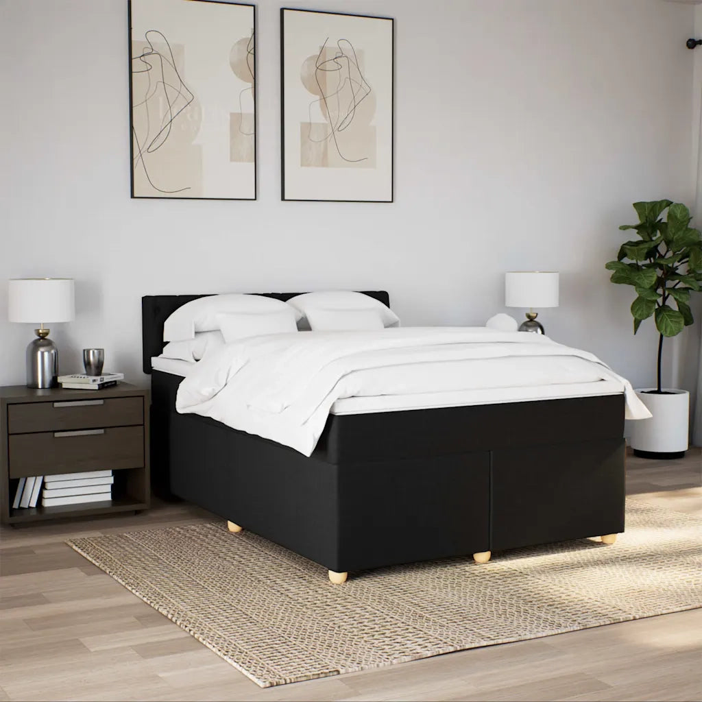Giroletto a Molle con Materasso Nero 140x190 cm in Tessuto 3286684