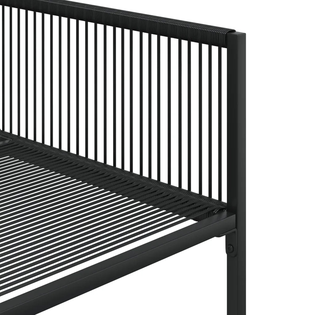 Set da Pranzo da Giardino 5 pz | Set Salotto da Giardino Nero in Polyrattan