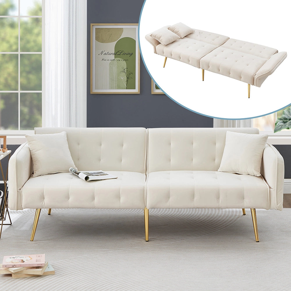 Divano letto 2 posti - Xylo - Regolabile in velluto 180x190 cm