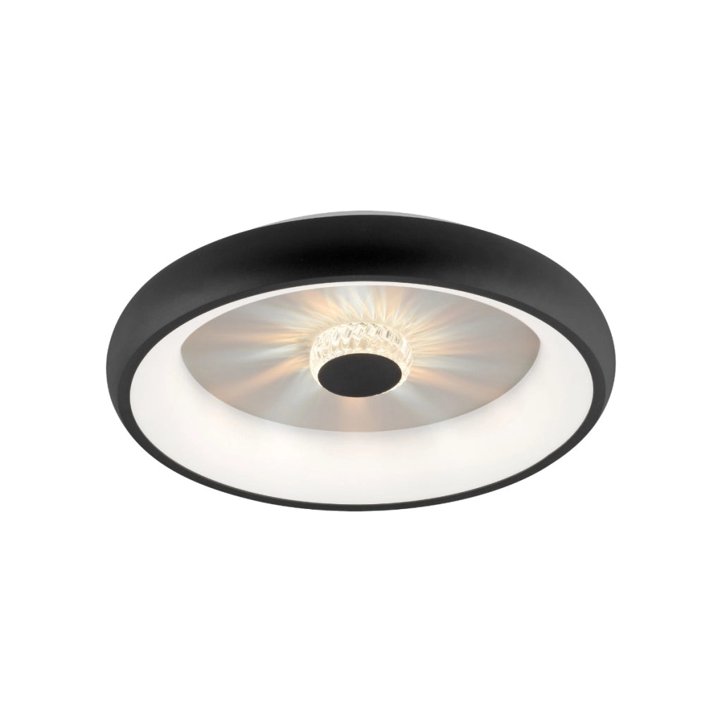Plafoniera LED tonda 46,5cm 29W con telecomando nera