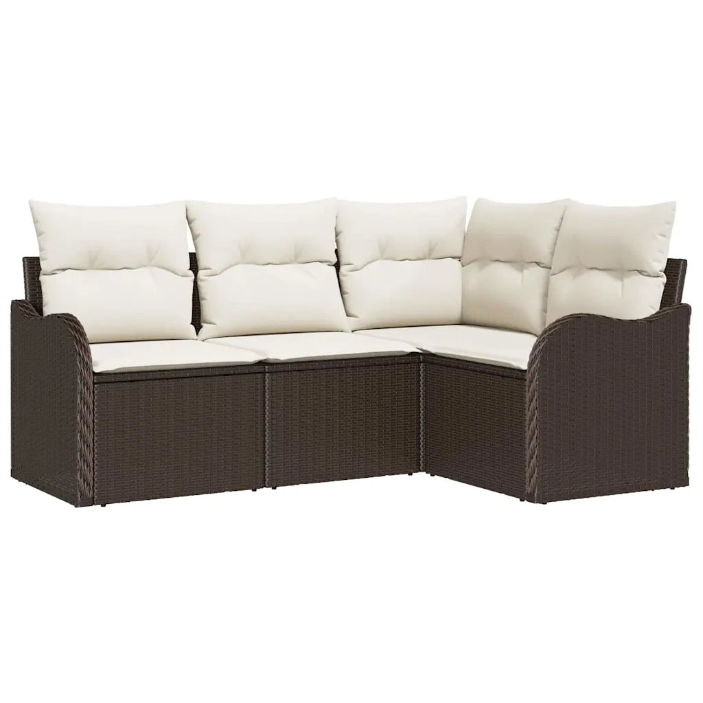 Set Divano da Giardino 4 pcs Marrone polyrattan 3354347
