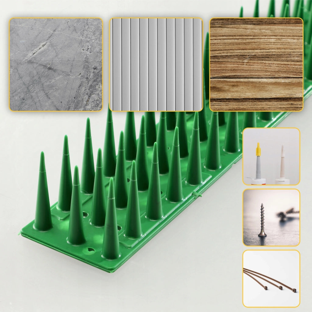 KADAX Punte dissuasive per uccelli e piccioni, striscia di plastica resistente e densa da 51 cm.