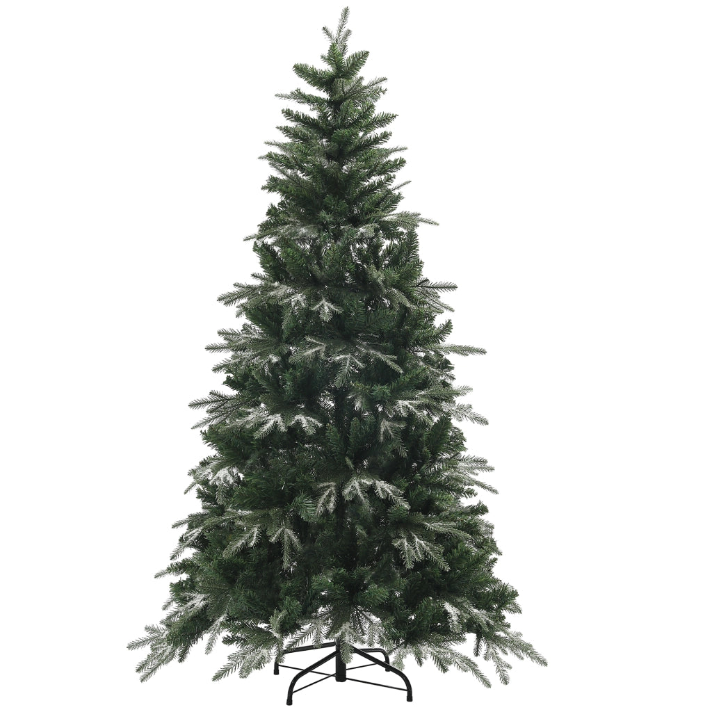 Albero di Natale Innevato con 850 Rami e Design a Sezioni, in Plastica e Acciaio, ?110x180 cm, Verde