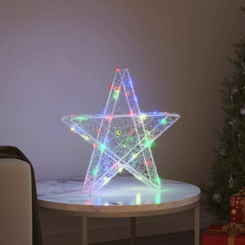 Stella 3D con 50 LED Multicolore 55 x 53.5 x 10 cm Acrilico 42019101