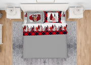 Completo Lenzuola In 100% Cotone Made Italy Disegno Renna Invernale - Francese - Renna