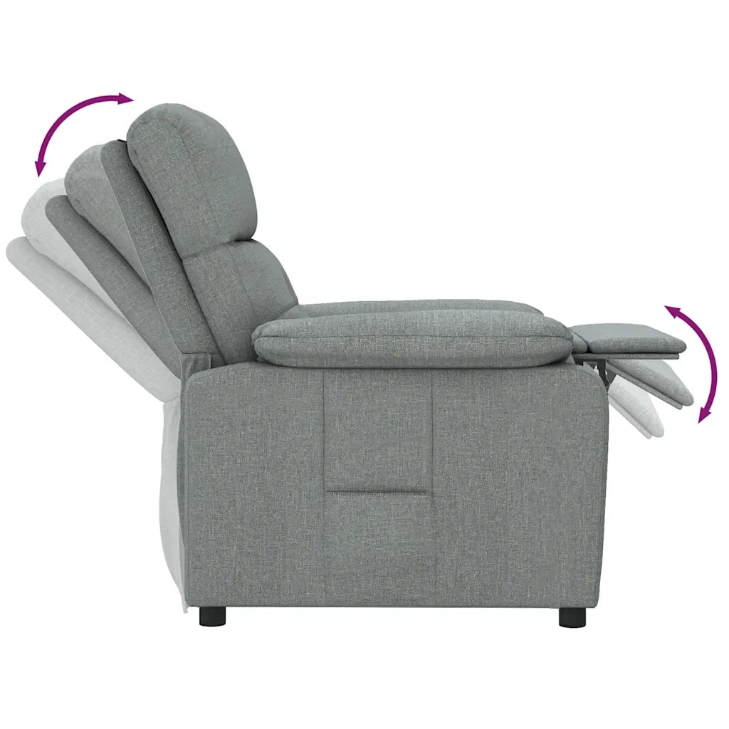 Poltrona Reclinabile in Tessuto Grigio Scuro