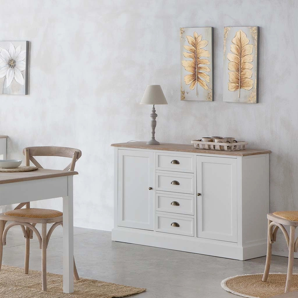 Vassoio in bambù bianco 36x26x6h