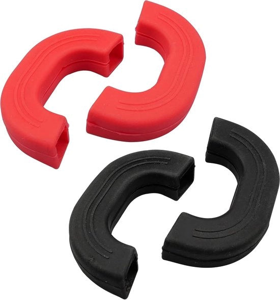 Maniglie in Silicone per Pannelli - Comode e Sicure - 4 Pezzi - Rosso e Nero - Silicone